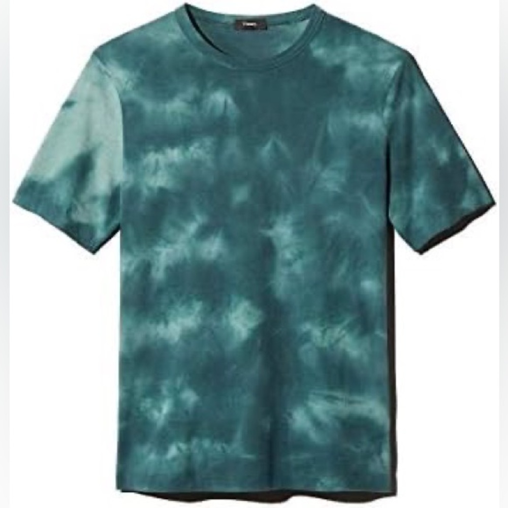 THEORY Men's Prism Tie Dye Short Sleeve Tee Shirt In Virdis Multi Emerald Green